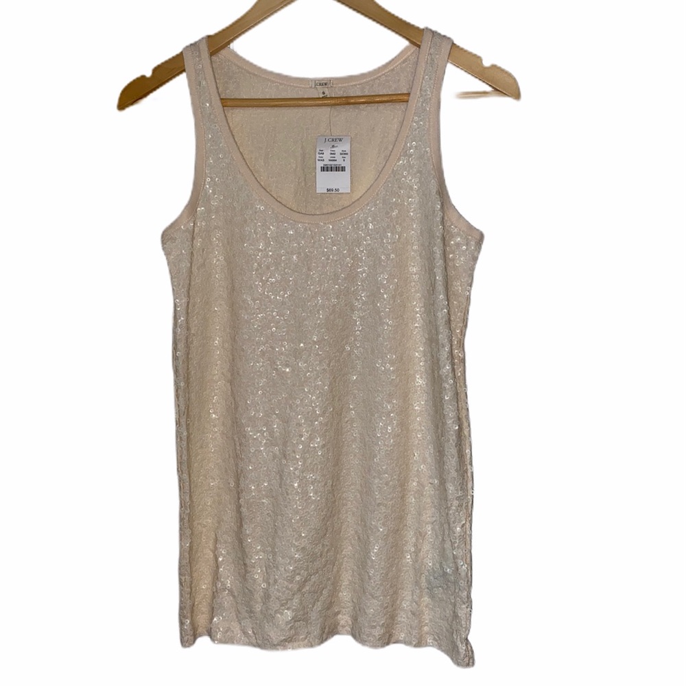 COPY - J. CREW NWT $69 Beige Drapey Sequin 32360 …